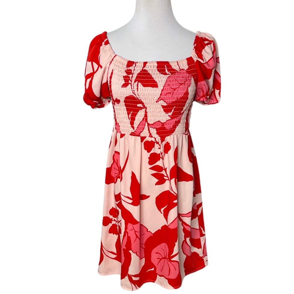 Ann Taylor Factory Petite Floral Print Smocked Dress